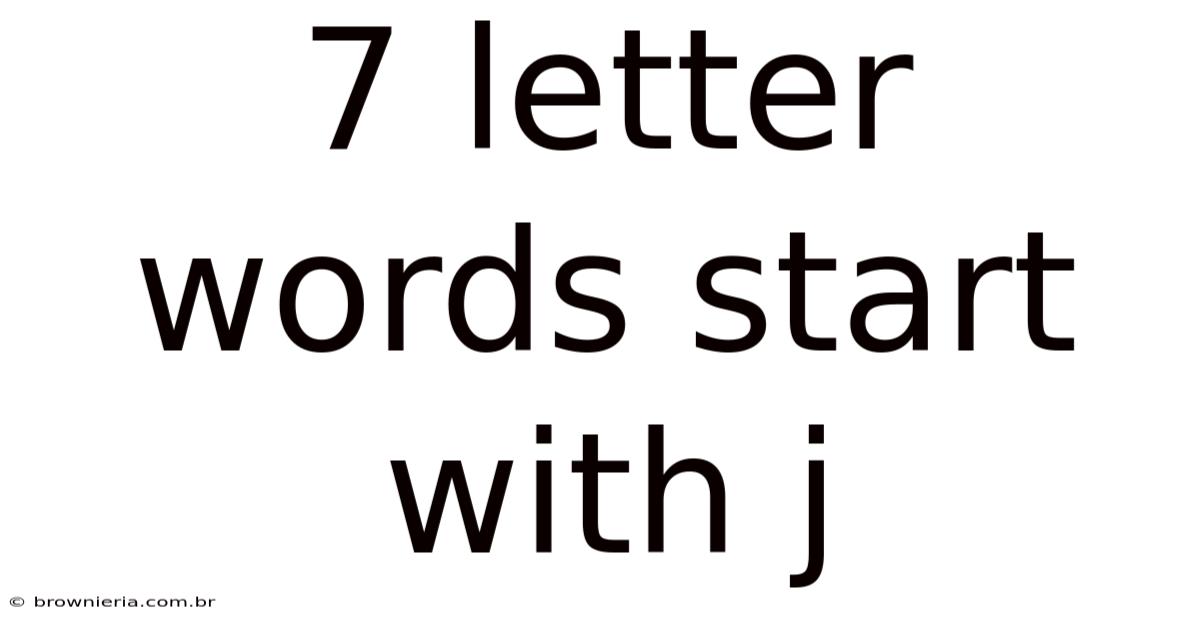 7 Letter Words Start With J