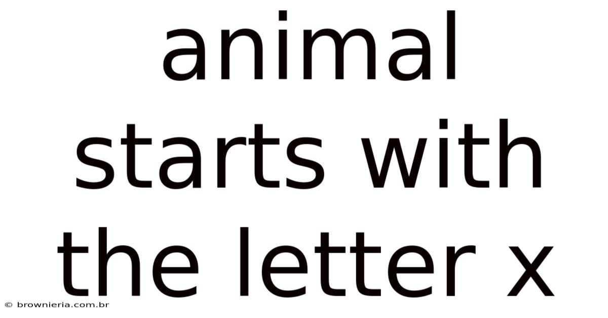 Animal Starts With The Letter X