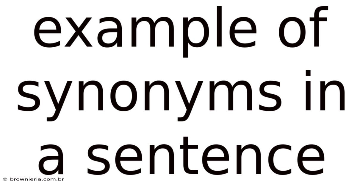 Example Of Synonyms In A Sentence