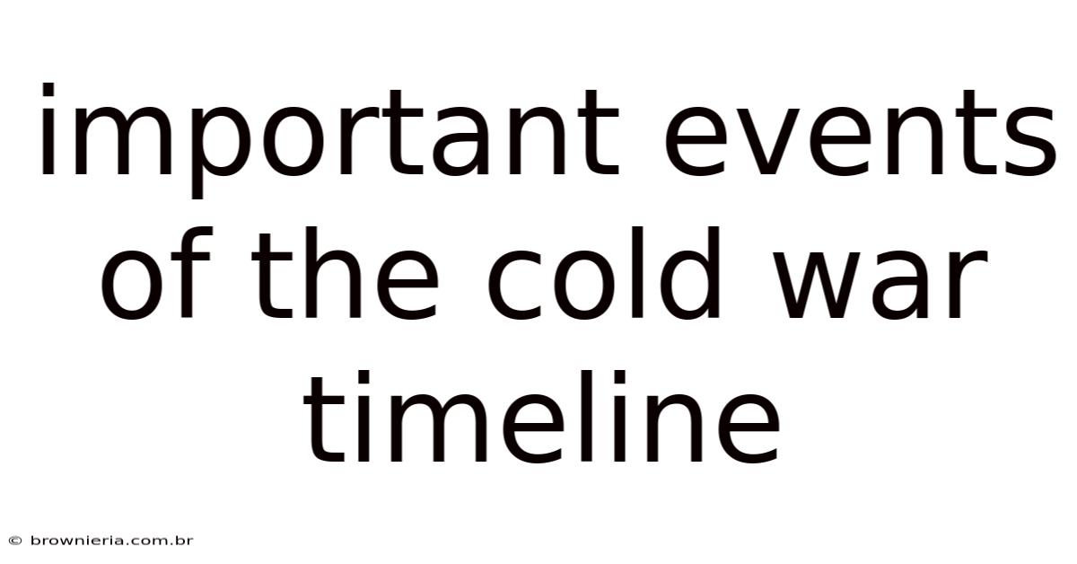 Important Events Of The Cold War Timeline