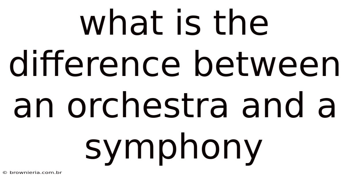 What Is The Difference Between An Orchestra And A Symphony