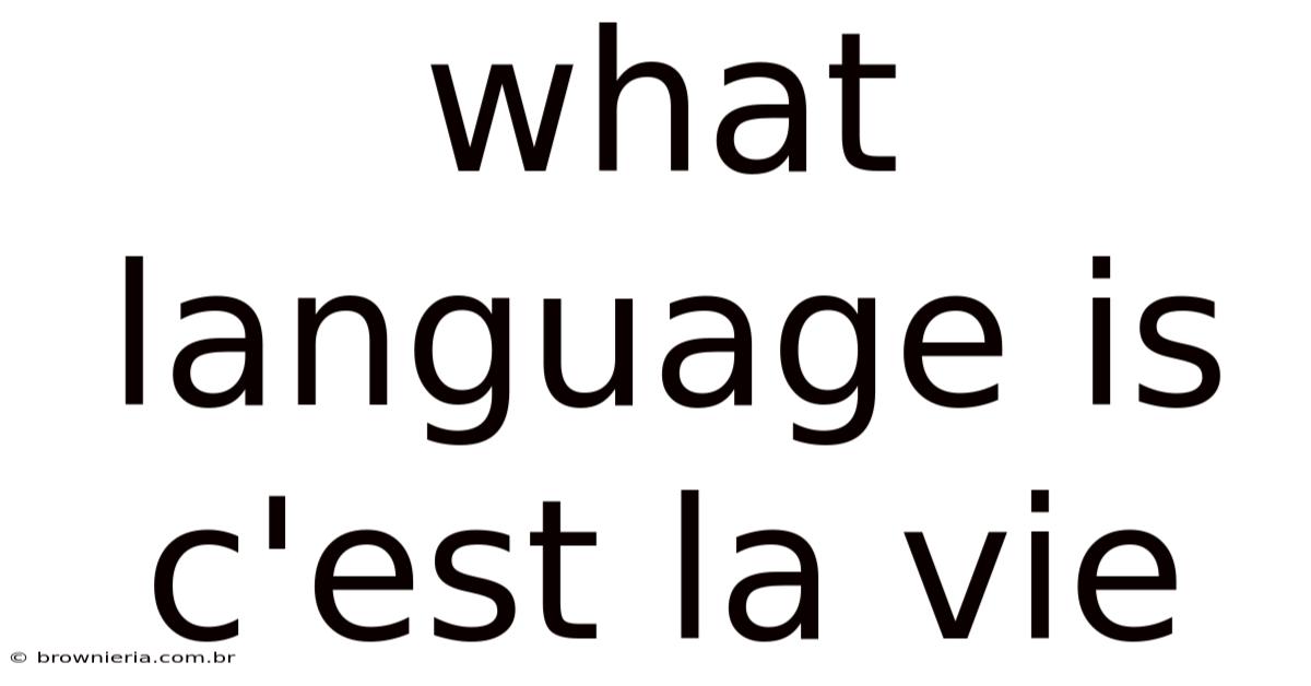 What Language Is C'est La Vie