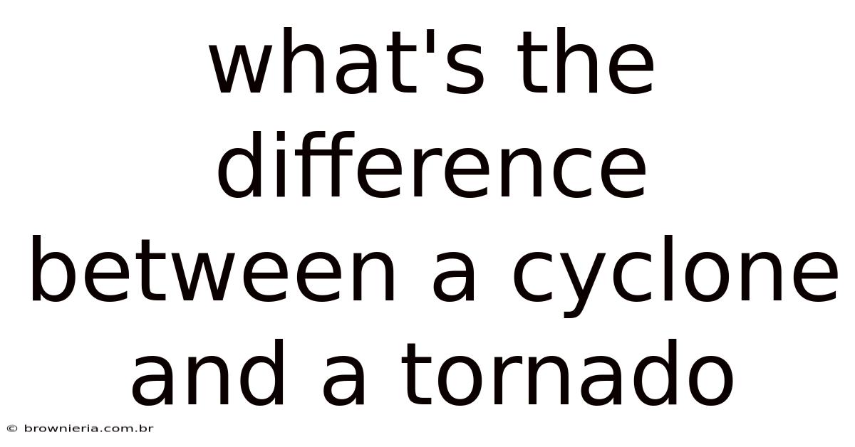 What's The Difference Between A Cyclone And A Tornado
