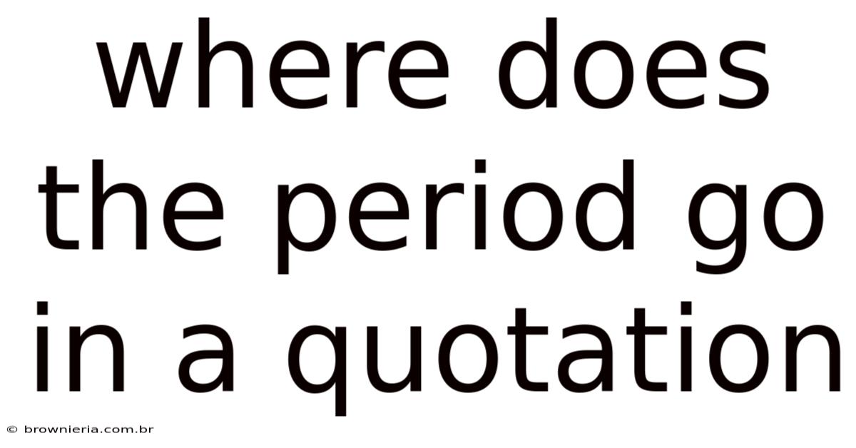 Where Does The Period Go In A Quotation